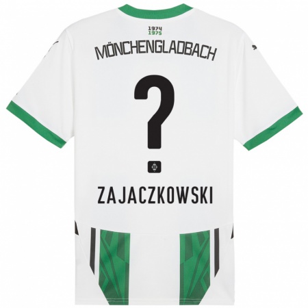 Kandiny Niño Camiseta Vincent Zajaczkowski #0 Blanco Verde 1ª Equipación 2024/25 La Camisa Chile