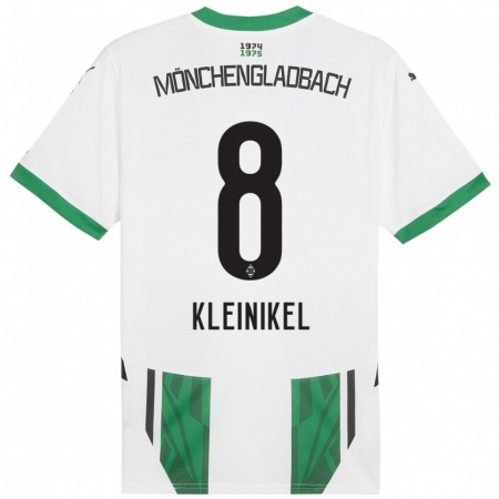 Kandiny Niño Camiseta Nadja Kleinikel #8 Blanco Verde 1ª Equipación 2024/25 La Camisa Chile