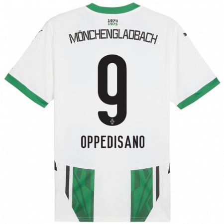 Kandiny Niño Camiseta Valentina Oppedisano #9 Blanco Verde 1ª Equipación 2024/25 La Camisa Chile