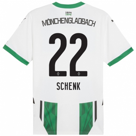 Kandiny Niño Camiseta Isabel Schenk #22 Blanco Verde 1ª Equipación 2024/25 La Camisa Chile