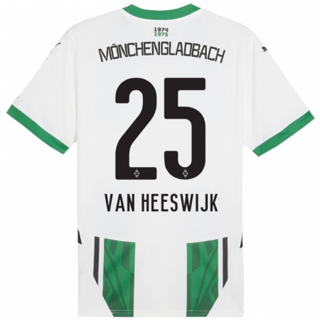 Kandiny Niño Camiseta Amber Van Heeswijk #25 Blanco Verde 1ª Equipación 2024/25 La Camisa Chile