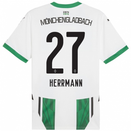 Kandiny Niño Camiseta Michelle Herrmann #27 Blanco Verde 1ª Equipación 2024/25 La Camisa Chile