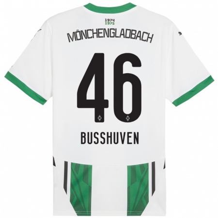 Kandiny Niño Camiseta Alina Busshuven #46 Blanco Verde 1ª Equipación 2024/25 La Camisa Chile