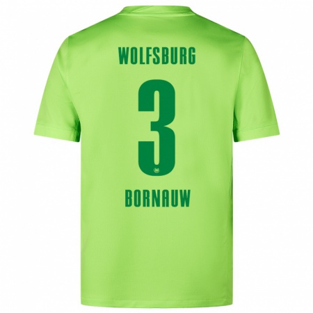 Kandiny Niño Camiseta Sebastiaan Bornauw #3 Verde Fluorescente 1ª Equipación 2024/25 La Camisa Chile