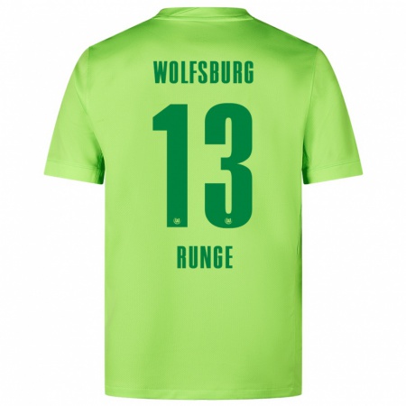 Kandiny Niño Camiseta Mads Runge #13 Verde Fluorescente 1ª Equipación 2024/25 La Camisa Chile