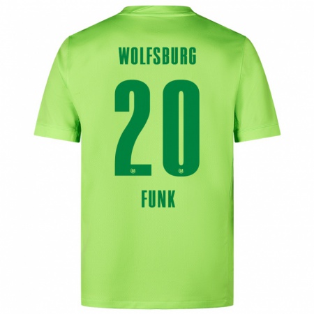 Kandiny Niño Camiseta Jonah Funk #20 Verde Fluorescente 1ª Equipación 2024/25 La Camisa Chile