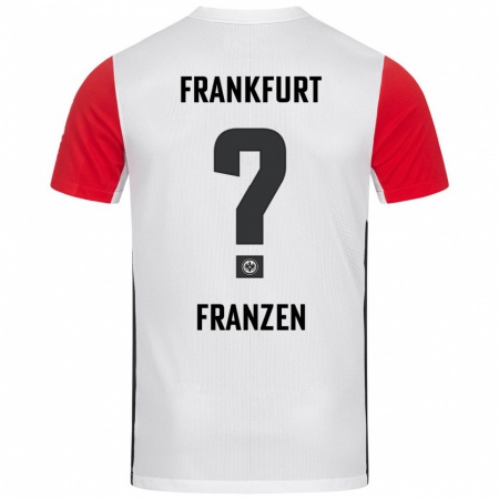 Kandiny Niño Camiseta Marlon Franzen #0 Blanco Rojo 1ª Equipación 2024/25 La Camisa Chile