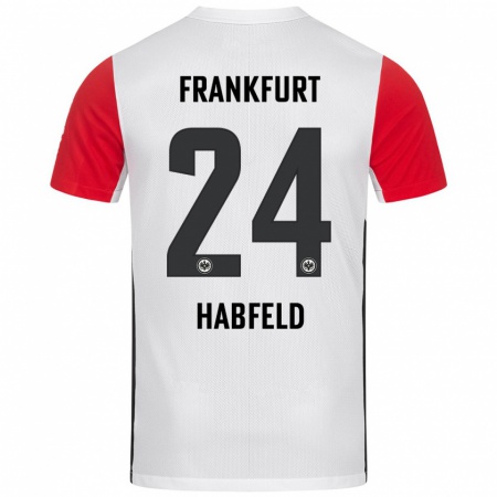 Kandiny Niño Camiseta Josef Haßfeld #24 Blanco Rojo 1ª Equipación 2024/25 La Camisa Chile