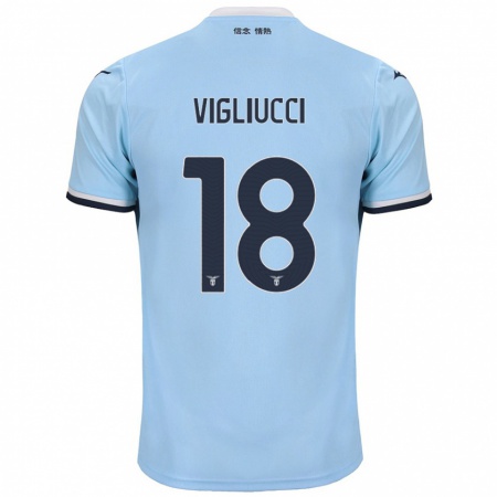 Kandiny Niño Camiseta Chiara Vigliucci #18 Azul 1ª Equipación 2024/25 La Camisa Chile