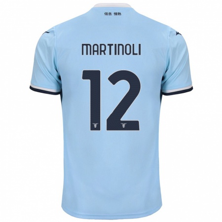 Kandiny Niño Camiseta Elettra Martinoli #12 Azul 1ª Equipación 2024/25 La Camisa Chile