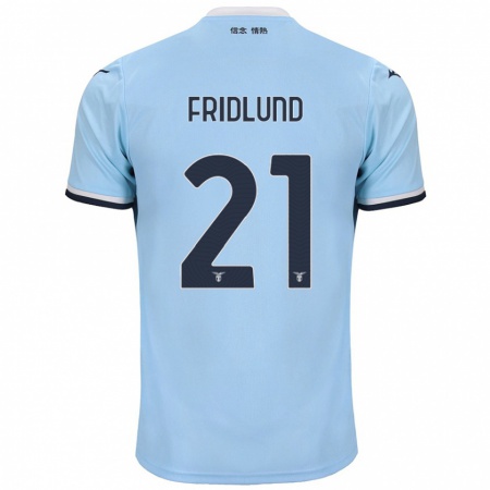 Kandiny Niño Camiseta Johanne Fridlund #21 Azul 1ª Equipación 2024/25 La Camisa Chile