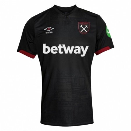 Kandiny Niño Camiseta Aaron Wan-Bissaka #29 Negro Blanco 2ª Equipación 2024/25 La Camisa Chile