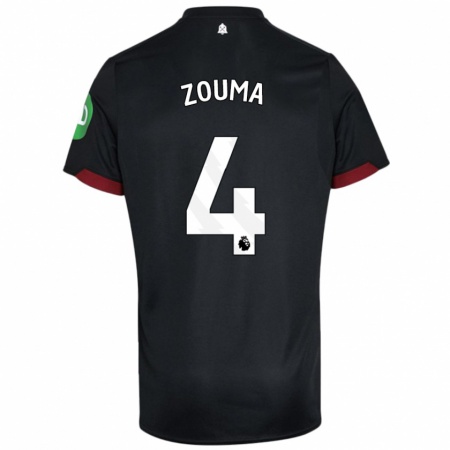 Kandiny Niño Camiseta Kurt Zouma #4 Negro Blanco 2ª Equipación 2024/25 La Camisa Chile