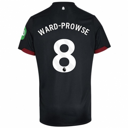 Kandiny Niño Camiseta James Ward-Prowse #8 Negro Blanco 2ª Equipación 2024/25 La Camisa Chile