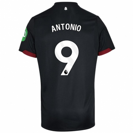 Kandiny Niño Camiseta Michail Antonio #9 Negro Blanco 2ª Equipación 2024/25 La Camisa Chile