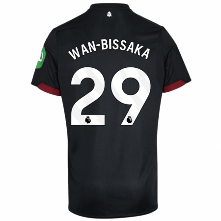 Kandiny Niño Camiseta Aaron Wan-Bissaka #29 Negro Blanco 2ª Equipación 2024/25 La Camisa Chile