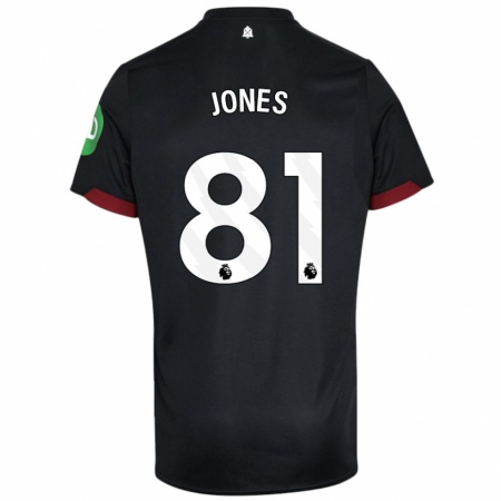 Kandiny Niño Camiseta Liam Jones #81 Negro Blanco 2ª Equipación 2024/25 La Camisa Chile