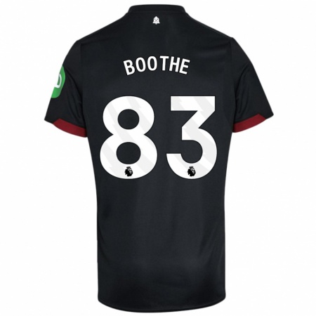 Kandiny Niño Camiseta Sebastian Boothe #83 Negro Blanco 2ª Equipación 2024/25 La Camisa Chile