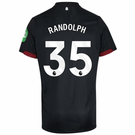 Kandiny Niño Camiseta Darren Randolph #35 Negro Blanco 2ª Equipación 2024/25 La Camisa Chile