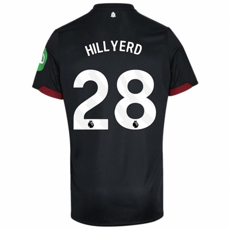 Kandiny Niño Camiseta Sophie Hillyerd #28 Negro Blanco 2ª Equipación 2024/25 La Camisa Chile