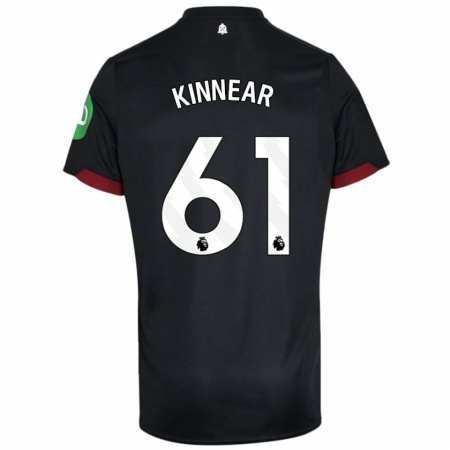 Kandiny Niño Camiseta Brian Kinnear #61 Negro Blanco 2ª Equipación 2024/25 La Camisa Chile