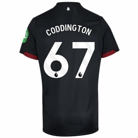 Kandiny Niño Camiseta Remy Coddington #67 Negro Blanco 2ª Equipación 2024/25 La Camisa Chile