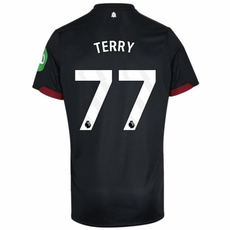 Kandiny Niño Camiseta Mason Terry #77 Negro Blanco 2ª Equipación 2024/25 La Camisa Chile