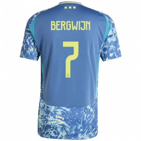 Kandiny Niño Camiseta Steven Bergwijn #7 Gris Azul Amarillo 2ª Equipación 2024/25 La Camisa Chile