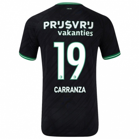 Kandiny Niño Camiseta Julián Carranza #19 Negro Verde 2ª Equipación 2024/25 La Camisa Chile