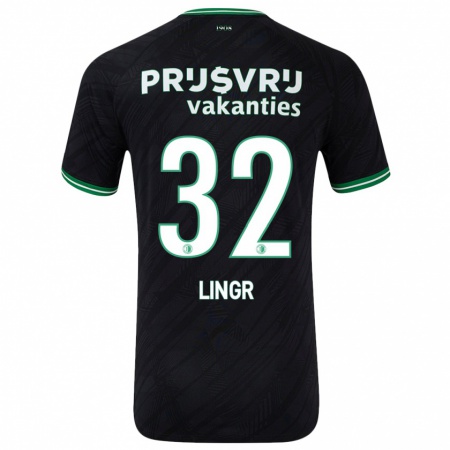 Kandiny Niño Camiseta Ondrej Lingr #32 Negro Verde 2ª Equipación 2024/25 La Camisa Chile