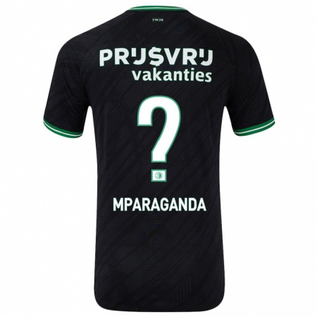 Kandiny Niño Camiseta Matthew Mparaganda #0 Negro Verde 2ª Equipación 2024/25 La Camisa Chile