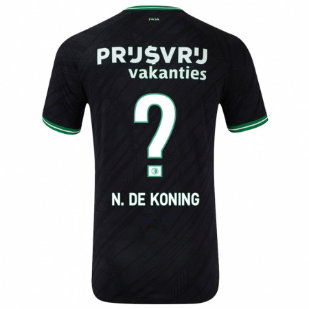 Kandiny Niño Camiseta Nick De Koning #0 Negro Verde 2ª Equipación 2024/25 La Camisa Chile