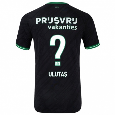 Kandiny Niño Camiseta Furkan Ulutaş #0 Negro Verde 2ª Equipación 2024/25 La Camisa Chile