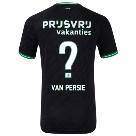 Kandiny Niño Camiseta Shaqueel Van Persie #0 Negro Verde 2ª Equipación 2024/25 La Camisa Chile