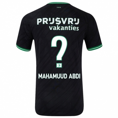 Kandiny Niño Camiseta Nuuradiin Mahamuud Abdi #0 Negro Verde 2ª Equipación 2024/25 La Camisa Chile