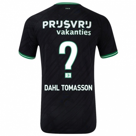 Kandiny Niño Camiseta Luca Dahl Tomasson #0 Negro Verde 2ª Equipación 2024/25 La Camisa Chile