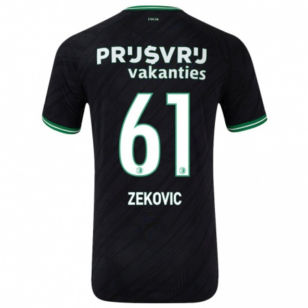 Kandiny Niño Camiseta Aleks Zekovic #61 Negro Verde 2ª Equipación 2024/25 La Camisa Chile