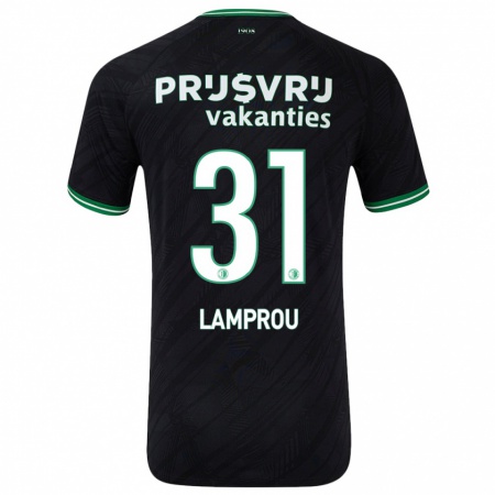 Kandiny Niño Camiseta Kostas Lamprou #31 Negro Verde 2ª Equipación 2024/25 La Camisa Chile