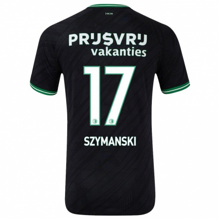 Kandiny Niño Camiseta Sebastian Szymanski #17 Negro Verde 2ª Equipación 2024/25 La Camisa Chile