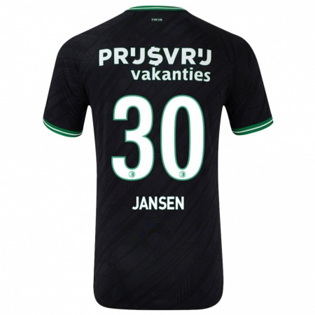 Kandiny Niño Camiseta Thijs Jansen #30 Negro Verde 2ª Equipación 2024/25 La Camisa Chile