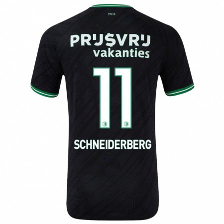 Kandiny Niño Camiseta July Schneiderberg #11 Negro Verde 2ª Equipación 2024/25 La Camisa Chile