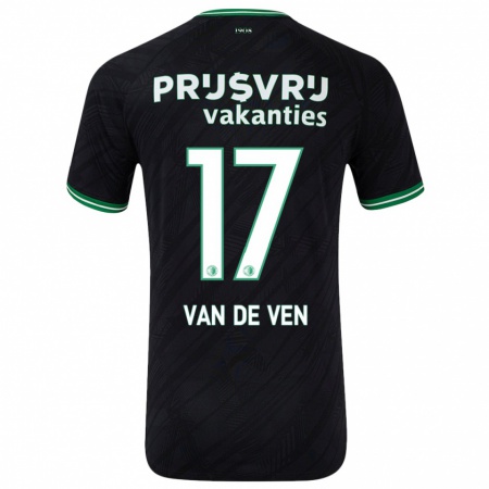 Kandiny Niño Camiseta Zoi Van De Ven #17 Negro Verde 2ª Equipación 2024/25 La Camisa Chile