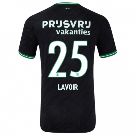 Kandiny Niño Camiseta Romee Van De Lavoir #25 Negro Verde 2ª Equipación 2024/25 La Camisa Chile