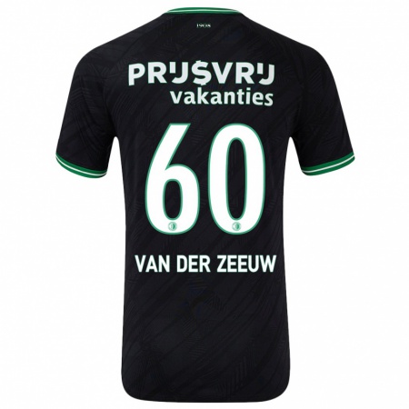 Kandiny Niño Camiseta Twan Van Der Zeeuw #60 Negro Verde 2ª Equipación 2024/25 La Camisa Chile