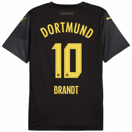 Kandiny Niño Camiseta Julian Brandt #10 Negro Amarillo 2ª Equipación 2024/25 La Camisa Chile