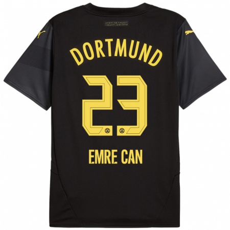 Kandiny Niño Camiseta Emre Can #23 Negro Amarillo 2ª Equipación 2024/25 La Camisa Chile