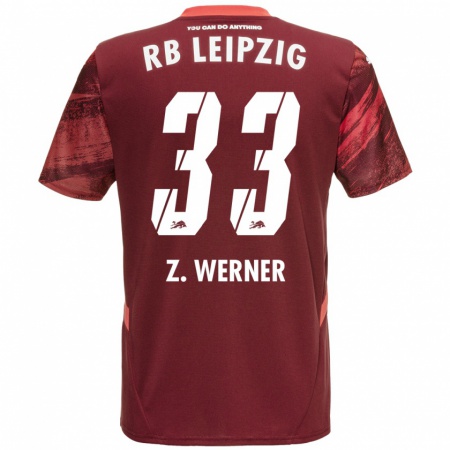 Kandiny Niño Camiseta Zoé Werner #33 Borgoña 2ª Equipación 2024/25 La Camisa Chile