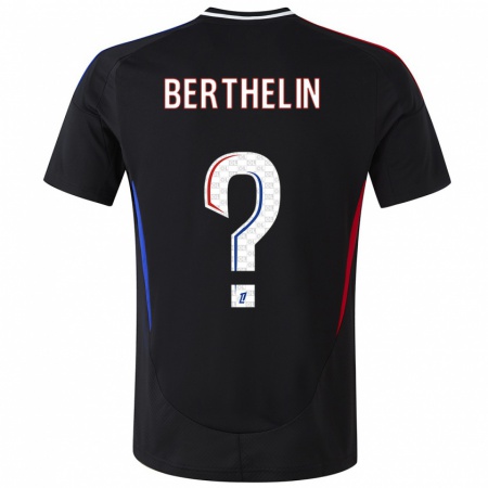 Kandiny Niño Camiseta Romain Berthelin #0 Negro 2ª Equipación 2024/25 La Camisa Chile