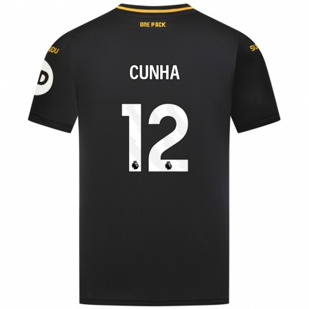 Kandiny Niño Camiseta Matheus Cunha #12 Negro 2ª Equipación 2024/25 La Camisa Chile