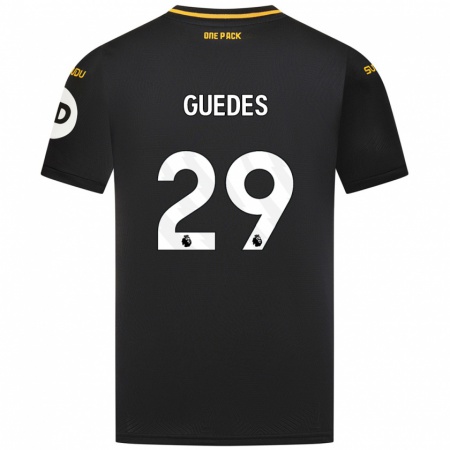 Kandiny Niño Camiseta Gonçalo Guedes #29 Negro 2ª Equipación 2024/25 La Camisa Chile